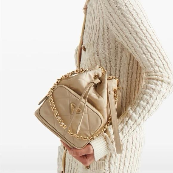 Prada Handbags - NEW Prada Women’s Re-Edition 1995 Chaîne Re-Nylon Bag Desert Beige Quilted